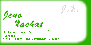 jeno machat business card